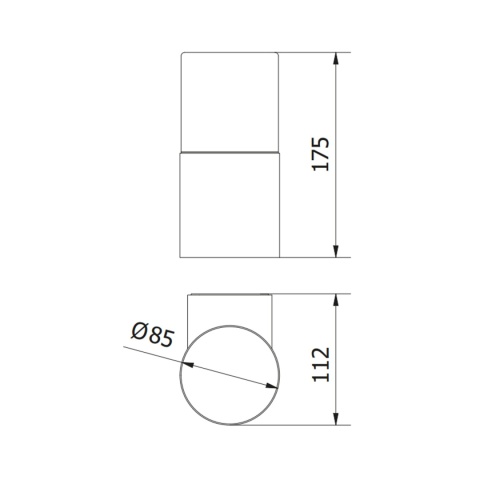 Kinkiet ogrodowy jednokierunkowy górny CORTA grafit GTV