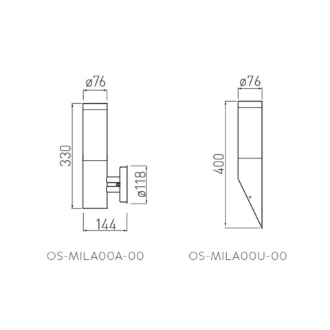 Kinkiet ogrodowy prosty z serii Milan inox E27 GTV