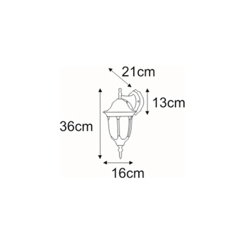 Kinkiet zewnętrzny K-5007A/N DOWN Czarny z serii VASCO