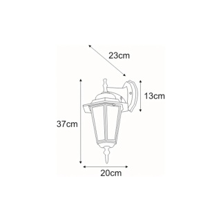 Kinkiet zewnętrzny K-5009A DOWN Czarny z serii STANDARD