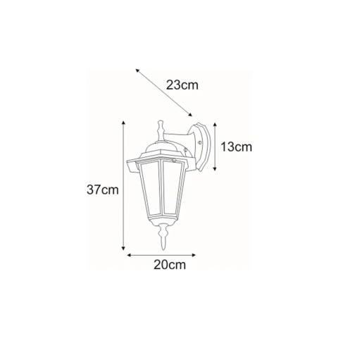 Kinkiet zewnętrzny K-5009A DOWN Czarny z serii STANDARD