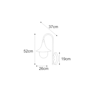 Kinkiet zewnętrzny K-8125 Czarny/Złoty z serii BOSTON