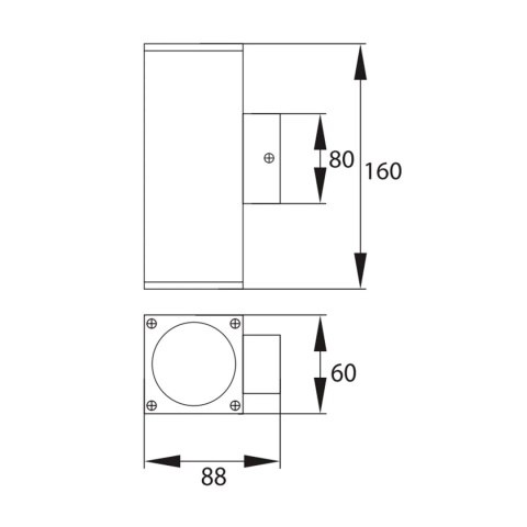 Lampa elewacyjna Kinkiet EL2-K-2GU10 BEMKO