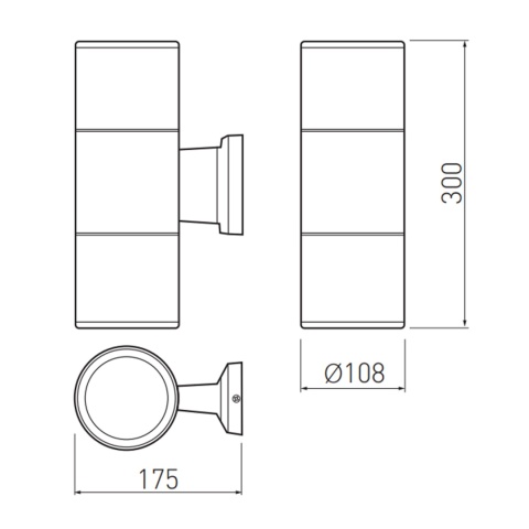 Lampa elewacyjna dwukierunkowa Kinkiet BALEO szara 2xE27 GTV