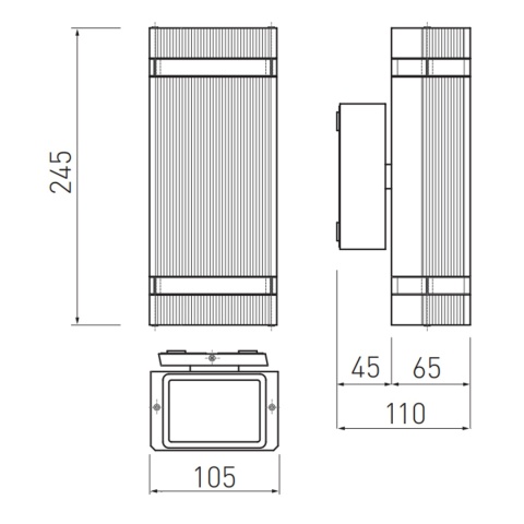 Lampa elewacyjna dwukierunkowa Kinkiet NESSA czarna GTV