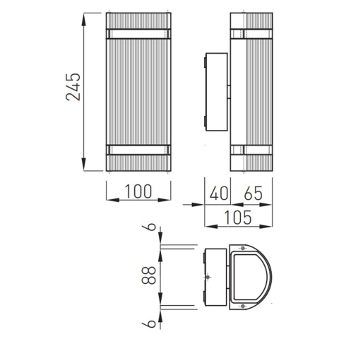 Lampa elewacyjna dwukierunkowa Kinkiet SILVA szara GTV