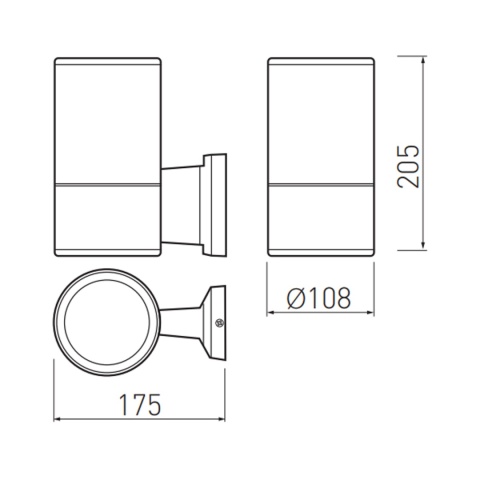 Lampa elewacyjna jednokierunkowa Kinkiet BALEO szara GU10 GTV