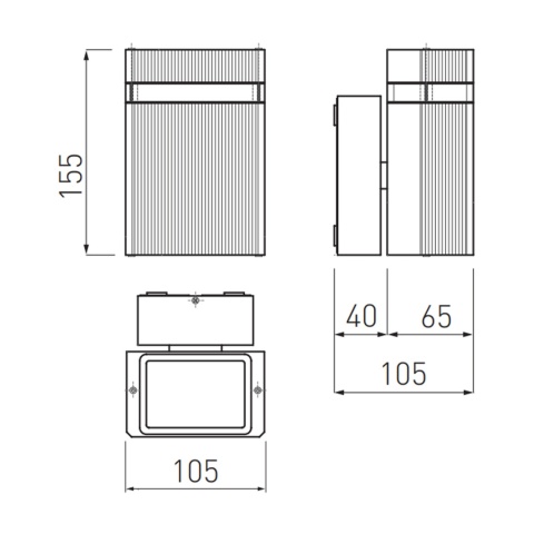 Lampa elewacyjna jednokierunkowa Kinkiet NESSA czarna GTV