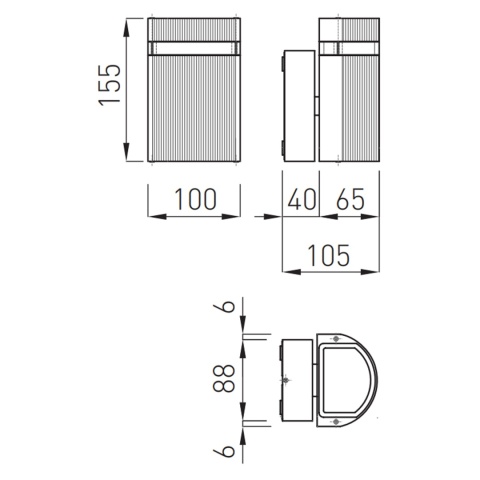 Lampa elewacyjna jednokierunkowa Kinkiet SILVA czarna GTV