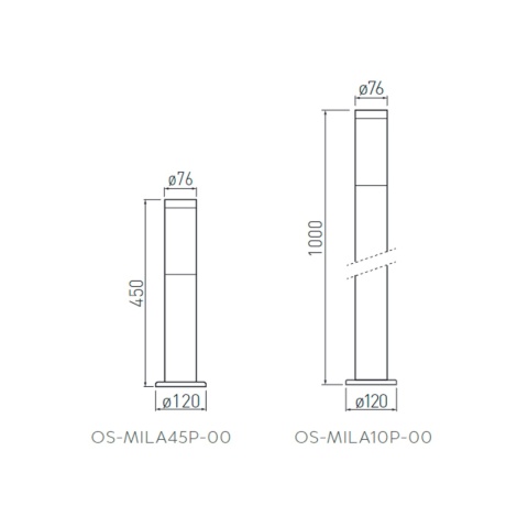Lampa ogrodowa stojąca słupek 100cm Milan inox GTV