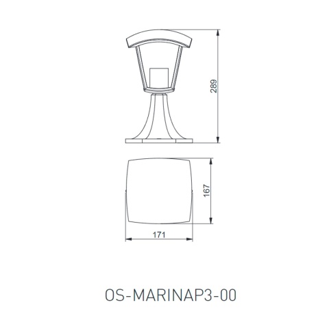 Lampa ogrodowa stojąca słupek 289mm MARINA czarny GTV