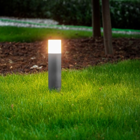 Lampa ogrodowa stojąca słupek 40cm CORTA grafit GTV