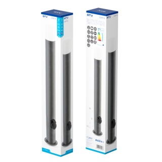 Lampa ogrodowa stojąca słupek 80cm z gniazdem CORTA grafit GTV