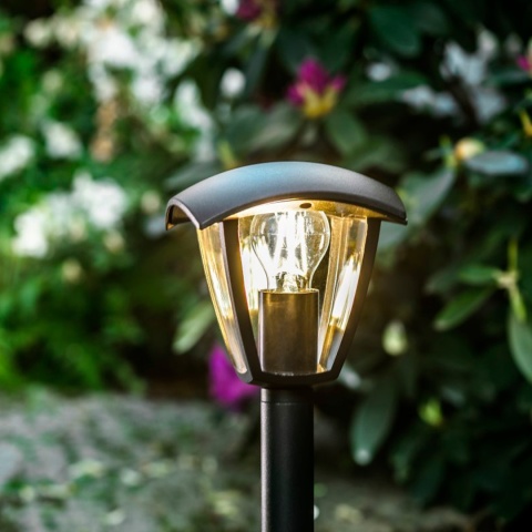Lampa ogrodowa stojąca słupek MARINA czarny GTV