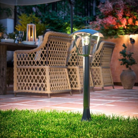 Lampa ogrodowa stojąca słupek MARINA czarny GTV