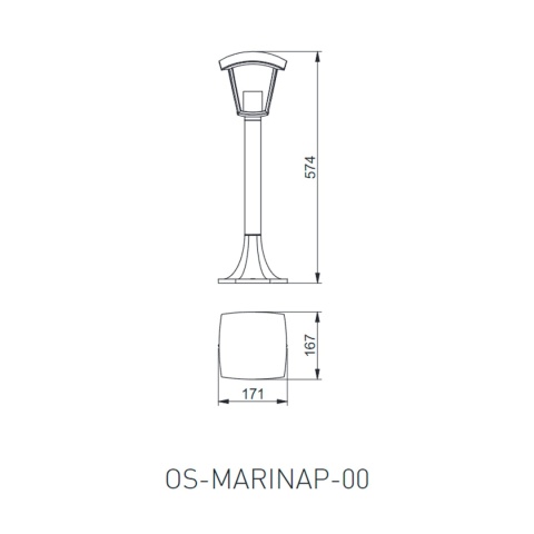 Lampa ogrodowa stojąca słupek MARINA czarny GTV