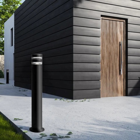 Lampa ogrodowa w czarnym kolorze, duży gwint K-8206 z serii SOLIN