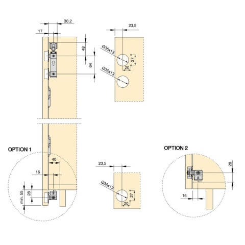 System TWOFOLD do drzwi przesuwnych domyk 6117662 Zestaw EMUCA