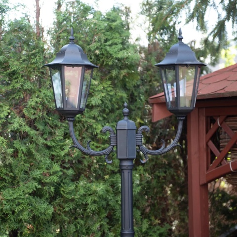 Wysoka zewnętrzna lampa stojąca K-7006A2/2 Czarna z serii LOZANA