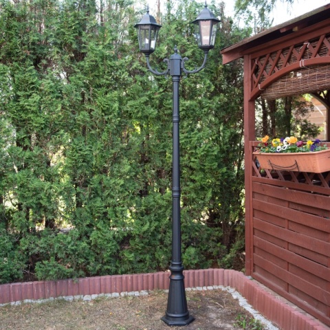 Wysoka zewnętrzna lampa stojąca K-7006A2/2 Czarna z serii LOZANA