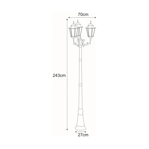 Wysoka zewnętrzna lampa stojąca K-7006A2/3 Czarna z serii LOZANA