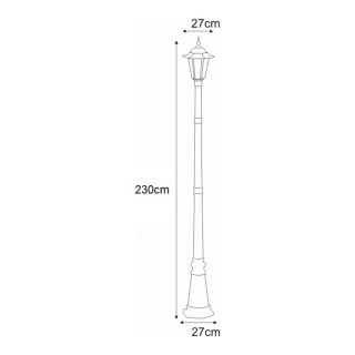 Wysoka zewnętrzna lampa stojąca K-7064A/1 Czarna z serii STANDARD