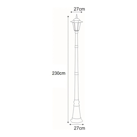 Wysoka zewnętrzna lampa stojąca K-7064A/1 Czarna z serii STANDARD