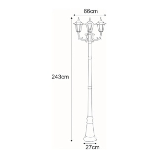 Wysoka zewnętrzna lampa stojąca K-7064A2/3 Czarna z serii STANDARD