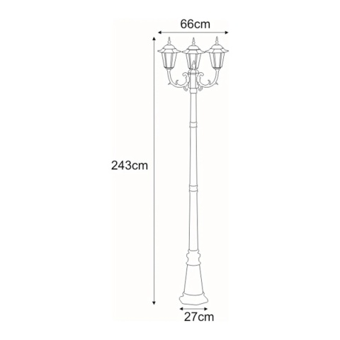 Wysoka zewnętrzna lampa stojąca K-7064A2/3 Czarna z serii STANDARD