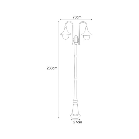Wysoka zewnętrzna lampa stojąca K-8132 Czarna z serii BOSTON