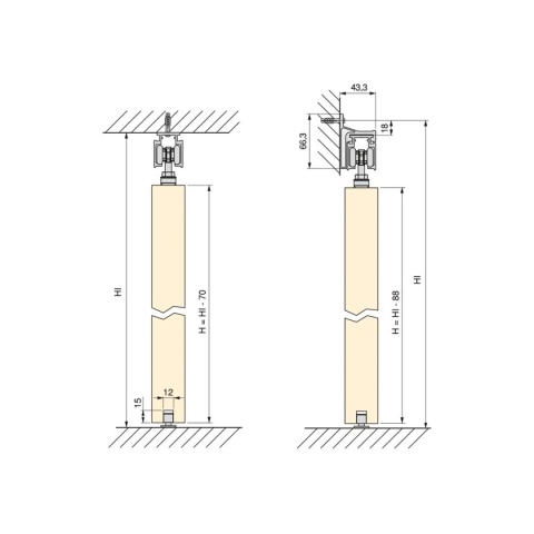 Zestaw wózków Railway 40kg do cichego domykania EMUCA