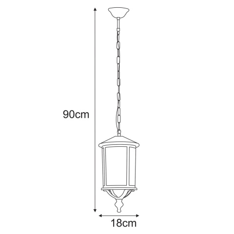 Zewnętrzna lampa wisząca na jedną żarówkę E27 K-8216 z serii CHICAGO