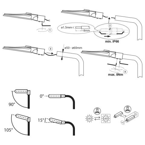 Lampa oprawa uliczna LED Jager 50W 6000K 6600lm IP66 BEMKO