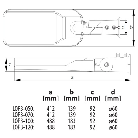 Lampa oprawa uliczna LED LOPER 3 100W 12500LM 4K IP65 BEMKO