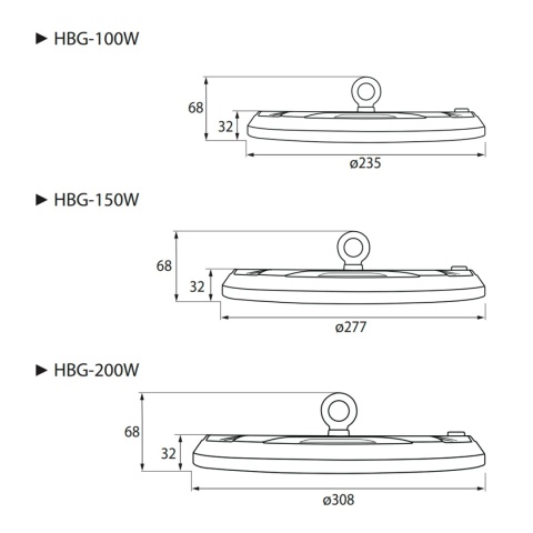 Lampa przemysłowa LED High-Bay GAMPER 150W 4K IP65 BEMKO