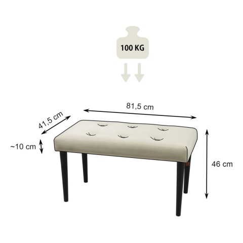 Ławka tapicerowana PRUDHOMME BL - Beż