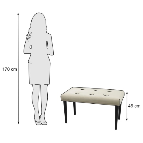 Ławka tapicerowana PRUDHOMME BL - Beż