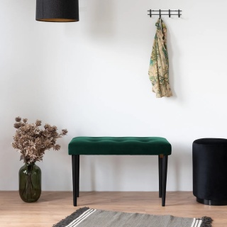 Ławka tapicerowana PRUDHOMME BL - Butelkowa zieleń