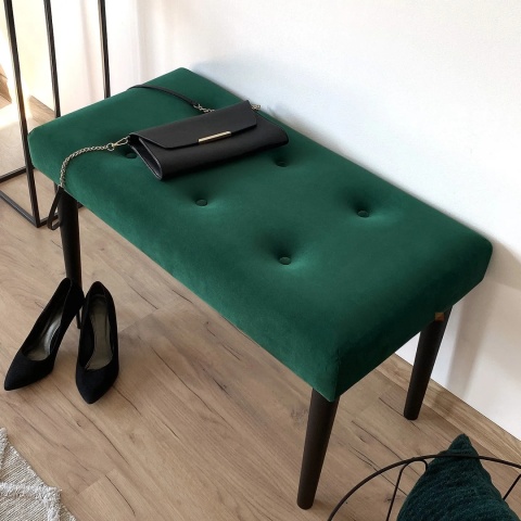 Ławka tapicerowana PRUDHOMME BL - Butelkowa zieleń