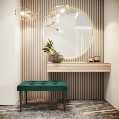 Ławka tapicerowana PRUDHOMME BL - Butelkowa zieleń