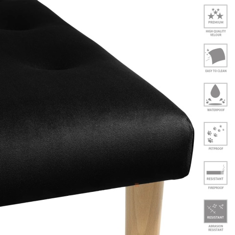 Ławka tapicerowana PRUDHOMME BL - Czarny