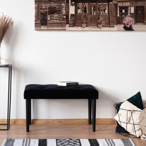 Ławka tapicerowana PRUDHOMME BL - Czarny