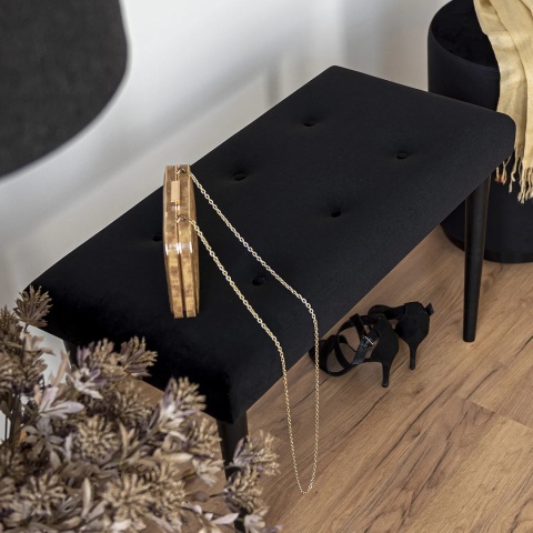 Ławka tapicerowana PRUDHOMME BL - Czarny