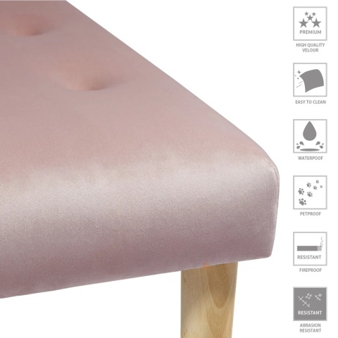 Ławka tapicerowana PRUDHOMME BL - Pudrowy róż
