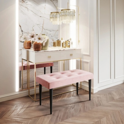 Ławka tapicerowana PRUDHOMME BL - Pudrowy róż