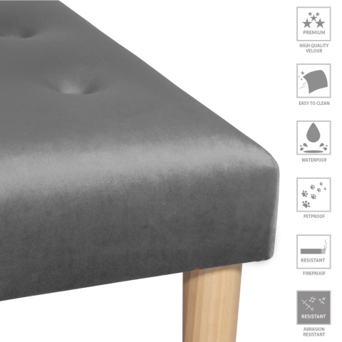 Ławka tapicerowana PRUDHOMME BL - ciemny szary