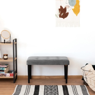 Ławka tapicerowana PRUDHOMME BL - ciemny szary