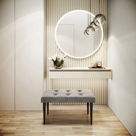 Ławka tapicerowana PRUDHOMME BL - ciemny szary