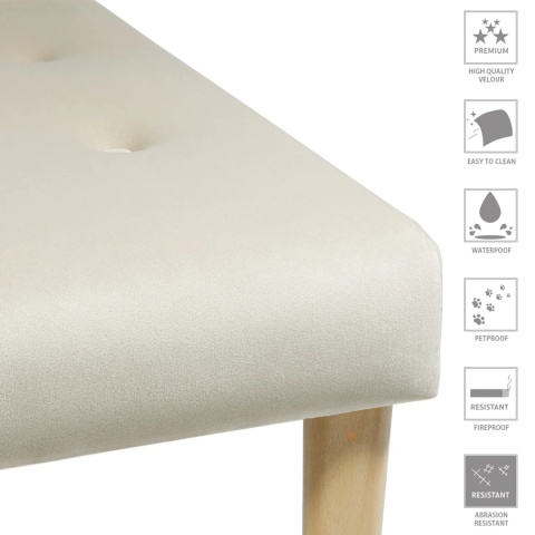 Ławka tapicerowana PRUDHOMME NAT - Beż