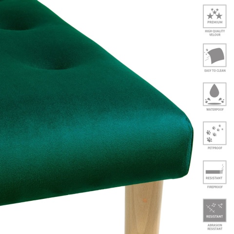 Ławka tapicerowana PRUDHOMME NAT - Butelkowa zieleń